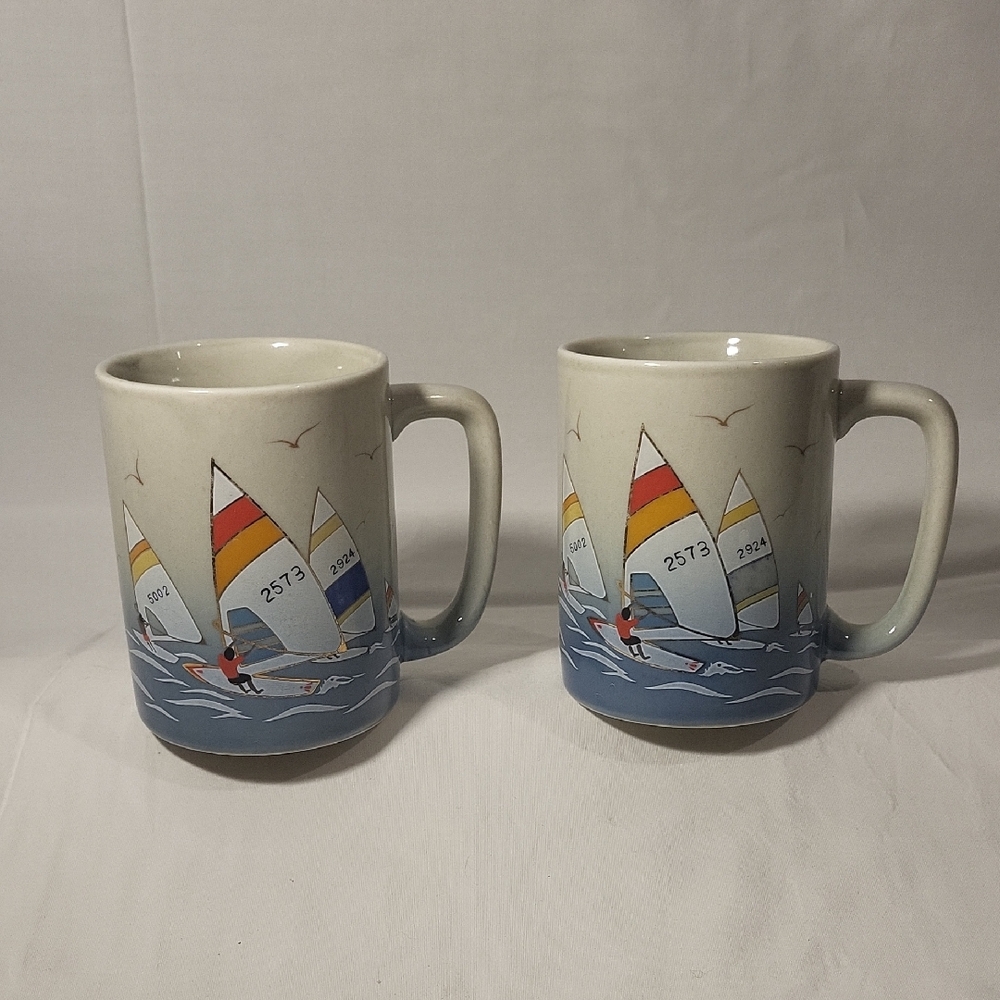 Vintag Otagiri Embossed Wind Surfer Coffee Mug / Cup